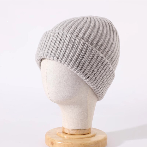 ሊበጅ የሚችል ትንፋሽ cashmere chunky beanie ከአርማ ጋር