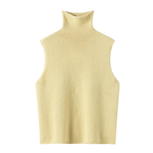 kvinnors mongoliska kashmiren turtleneck väst 