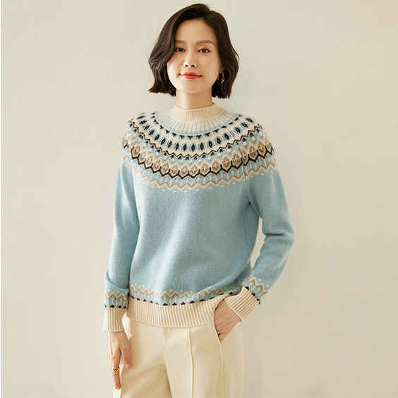 பெண்கள் இம்ஃபீல்ட் கேஷ்மியர் நியாயமான ஐல் பேட்டர்ன் ஸ்வெட்டர் புல்லோவர்