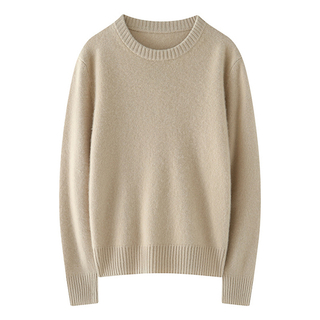 Herbstlicher Kaschmir-Boyfriend-Pullover mit Rundhalsausschnitt f&uuml;r Damen
