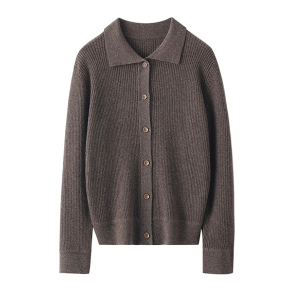 Dik gesnyde kasjmier polo cardigans trui