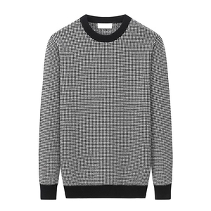 Su&eacute;ter de cachemira c&aacute;lido de ojo de p&aacute;jaro grueso Jacquard con cuello redondo de invierno para hombre