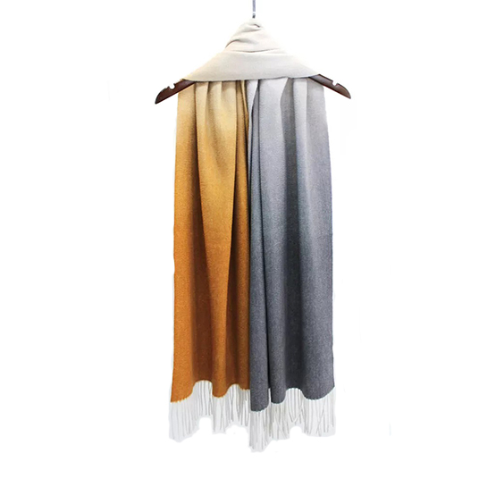 Shawl ya Cashmere ya Rangi Kubwa ya Gradient 
