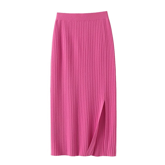 Bonitas Ribbed Knit Cashmere Skirt Alba