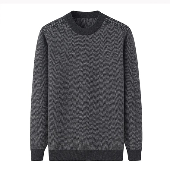 Klassiker Jacquard Crewneck -Pullover für Männer