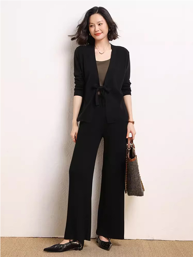 Dames 100% wol V-nek Cardigan 