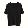 ผู้หญิง Womens Worsted 100 Cashmere u-neck เสื้อยืดเสื้อยืด