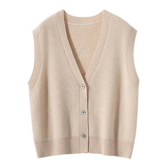 butang kasmir wanita ke atas vest vest cardigan