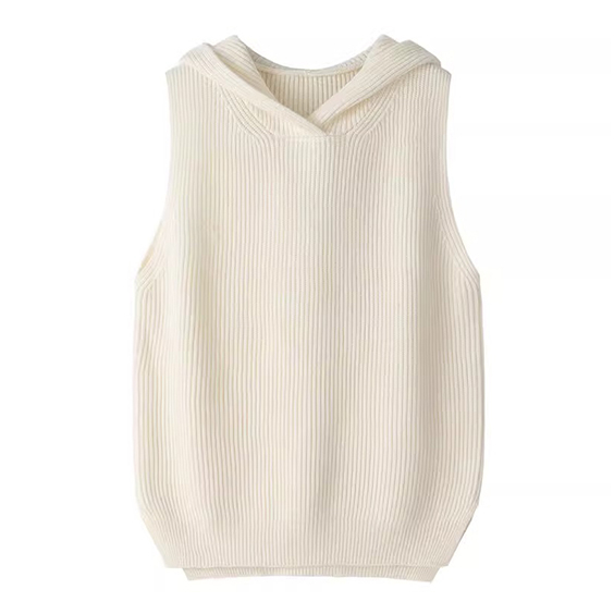 Womens nyeupe cashmere ribbed vest vest